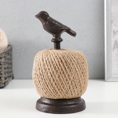 Фигурка-катушка для ниток «Птица на жёрдочке», чугун, 9×9×17.5 см