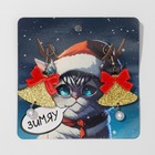 Серьги акрил «Новогодние» колокольчики с бантиками, цвет красно-золотой в серебре - фото 30060372