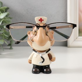 Сувенир полистоун подставка под очки "Доктор" 7х6х11 см