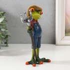 Сувенир полистоун лак "Лягушонок с вилами" 4,5х7,5х16 см (комплект 2 шт) - фото 23020263