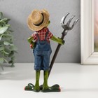 Сувенир полистоун лак "Лягушонок с вилами" 4,5х7,5х16 см (комплект 2 шт) - фото 23020264