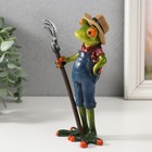 Сувенир полистоун лак "Лягушонок с вилами" 4,5х7,5х16 см (комплект 2 шт) - фото 23020265