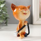Сувенир полистоун лак "Котик с пылесосом" 9х5,7х12,3 см - Фото 2