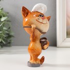 Фигурка полистоун лак «Котик-повар с кашей в горшочке», 8.2×7×14.3 см - Фото 2