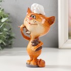 Фигурка полистоун лак «Котик-повар с кашей в горшочке», 8.2×7×14.3 см - Фото 4