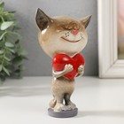 Фигурка полистоун лак «Котик с большим сердцем», 8.5×6.2×13 см - Фото 2