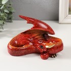 Сувенир полистоун лак "Красный дракон свернулся колачиком" 15х10,5х10 см - фото 1490510