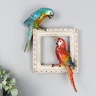 Сувенир полистоун лак "Два попугая Ара сидят на картине" 18х5х26,8 см - фото 320335672