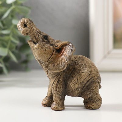 Сувенир полистоун "Слон на водопое" 7х5,5х6,5 см