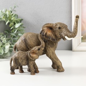 Сувенир полистоун 'Слон со слонёнком на прогулке' 17х10х13,7 см