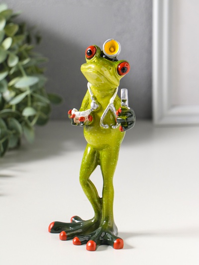 Фигурка полистоун лак «Лягуха: Доктор», 16×6×5.5 см