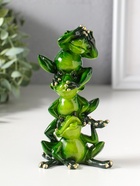 Фигурка полистоун лак «Пирамидка из лягушек», 14×7.5×5 см - Фото 1