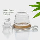 Баночка стеклянная для мёда и варенья с ложкой BellaTenero «Эко. Пчёлка», 300 мл, 10×12,5 см - Фото 3