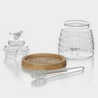 Баночка стеклянная для мёда и варенья с ложкой BellaTenero «Эко. Пчёлка», 300 мл, 10×12,5 см - фото 7703545