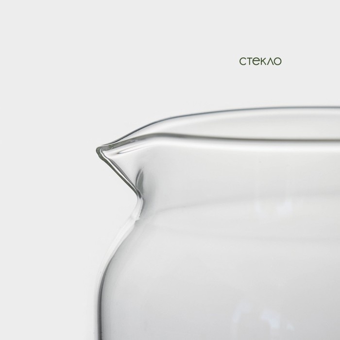 Чайник заварочный стеклянный с бамбуковой крышкой BellaTenero «Эко», 400 мл, 13,5×10×10,5 см - фото 1888765863