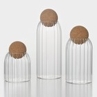 Набор банок стеклянных для сыпучих продуктов с пробковой крышкой BellaTenero «Эко», 3 предмета: 400/700/1000 мл - Фото 1