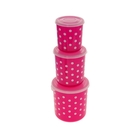 Набор банок для сыпучих продуктов 3 шт 12,5х12,5х13 см "Горошек": 350 мл, 700 мл, 1,2 л - Фото 1