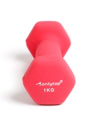Гантель неопреновая ONLYTOP, 1 кг, фуксия - Фото 6