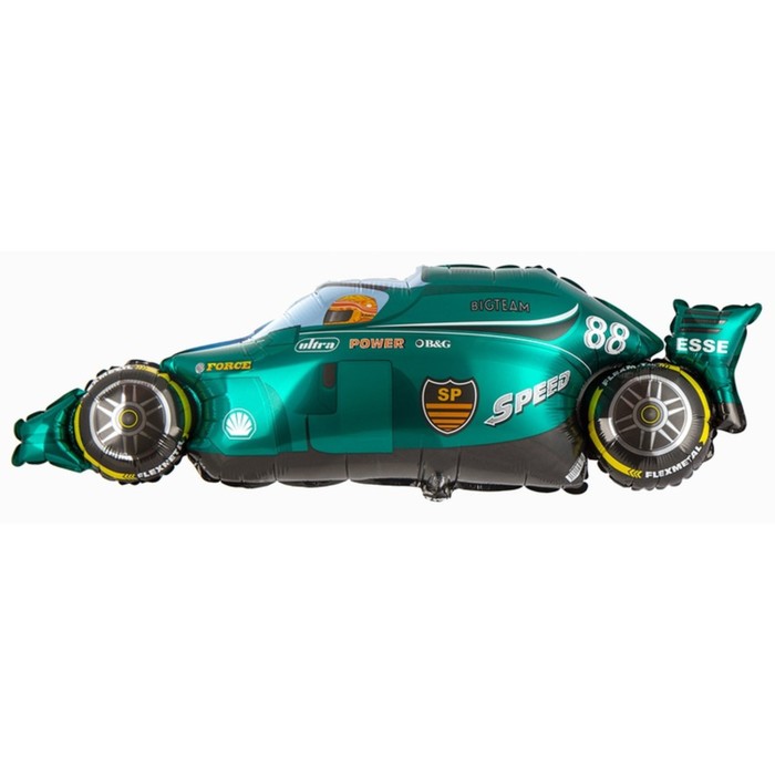 Шар фольгированный 18&quot; «Машина гоночная», фигура, цвет зелёный