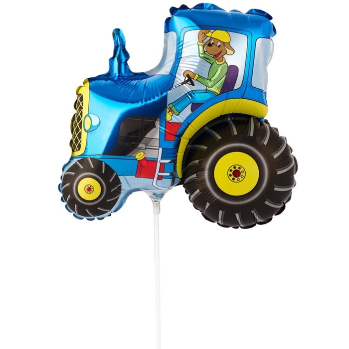 Шар фольгированный 14 «Трактор синий», фигура