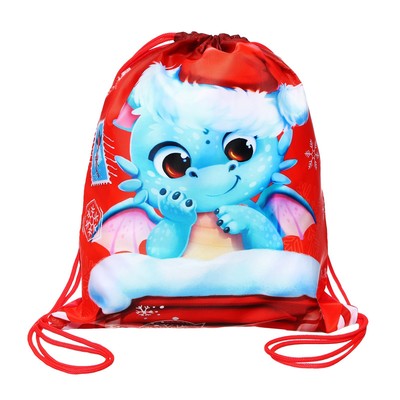 Мешок новогодний под сладости «Почта с драконом» (полиэстер плотностью 210D) 29×34 см