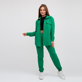 Костюм женский (рубашка/брюки), цвет зелёный, размер 44