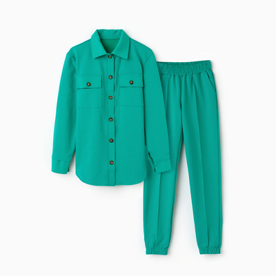 Костюм женский (рубашка/брюки), цвет зелёный, размер 44