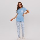 Комплект женский домашний (толстовка и брюки), цвет голубой, размер 50 - фото 10050685