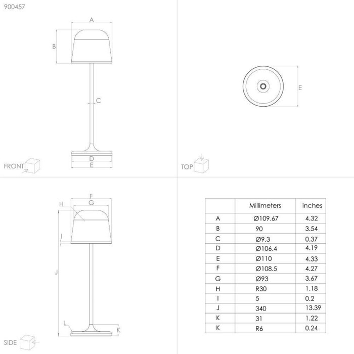 Настольная лампа MANNERA, LED 2,2Вт USB TYPE-C IP54 - фото 1906434609