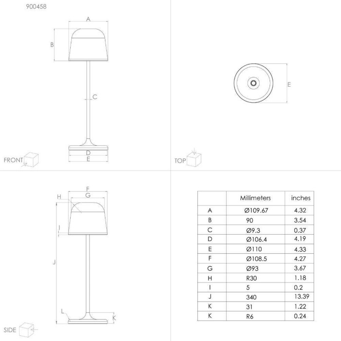 Настольная лампа MANNERA, LED 2,2Вт USB TYPE-C IP54 - фото 1884349424
