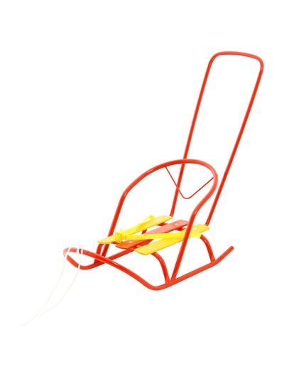 Санки кукольные с толкателем, алый