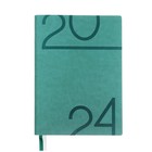 Ежедневник датированный 2024, A6+, 176 листов ESCALADA, мягкий переплёт, искусственная кожа "Гоутскин", блинтовое тиснение, тонированный офсет 70 г/м², зелёный - фото 11479977