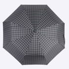 Зонт автоматический «Клетка», 3 сложения, 8 спиц, R = 51 см, цвет чёрный - Фото 3