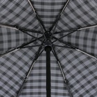 Зонт автоматический «Клетка», 3 сложения, 8 спиц, R = 51 см, цвет чёрный - Фото 6