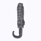 Зонт автоматический «Клетка», 3 сложения, 8 спиц, R = 51 см, цвет чёрный - фото 23880958