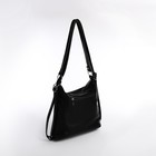 Сумка-мешок "Саломея" на молнии, цвет чёрный - Фото 2