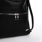 Сумка-мешок "Саломея" на молнии, цвет чёрный - Фото 4