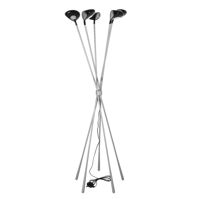 Торшер «5 клюшек» 65×170 см, 5×10 Вт, алюминий, пластик, свечение тёплое белое