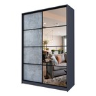 Шкаф - купе Max-МШ-23-6-16-15, с зеркалом, 1600×600×2300 мм, цвет графит/метрополитан грей - Фото 1