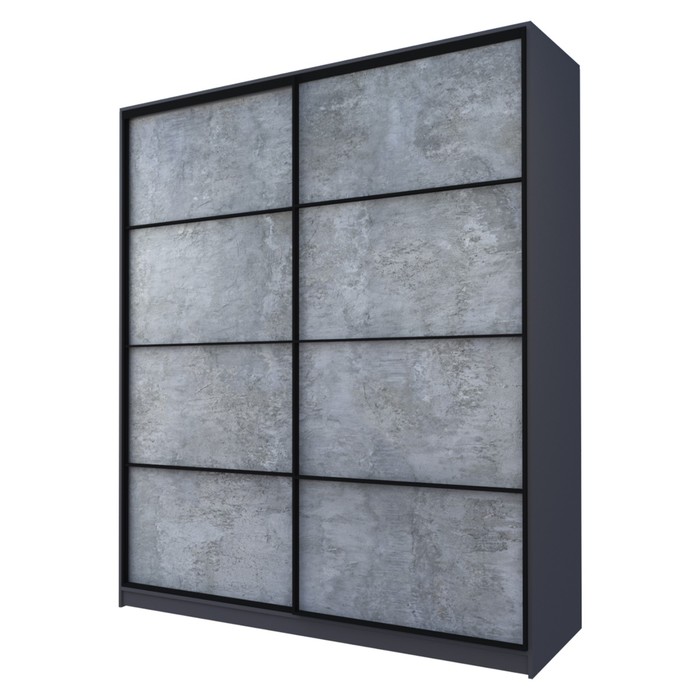 Шкаф-купе Max-МШ-23-6-22/2-11, 2200×600×2300 мм, цвет графит / метрополитан грей - Фото 1