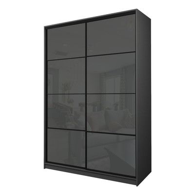 Шкаф - купе Max-МШ-23-6-16-22, 1600×600×2300 мм, цвет графит / стекло тёмно-серое