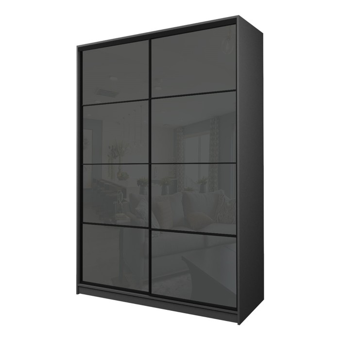 Шкаф - купе Max-МШ-23-6-16-22, 1600×600×2300 мм, цвет графит/стекло тёмно - серое - Фото 1
