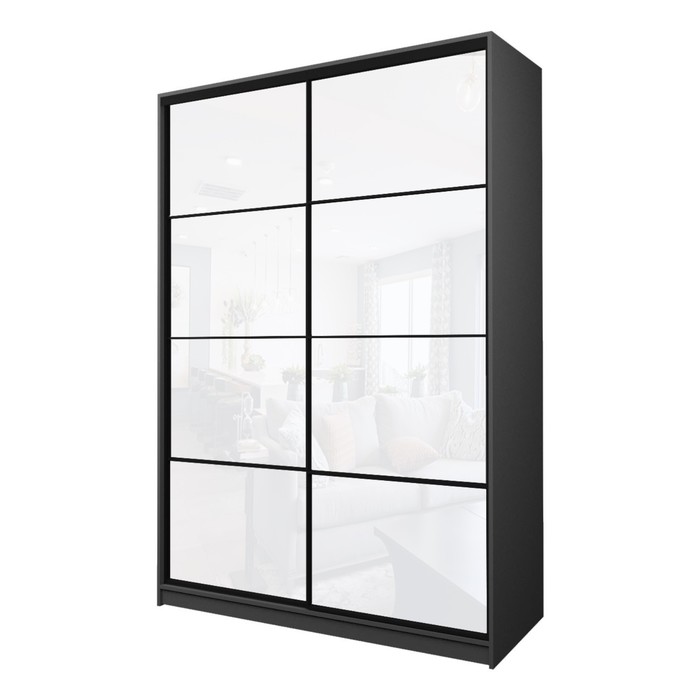 Шкаф-купе Max-МШ-23-6-16-22, 1600×600×2300 мм, цвет графит / стекло белое - Фото 1