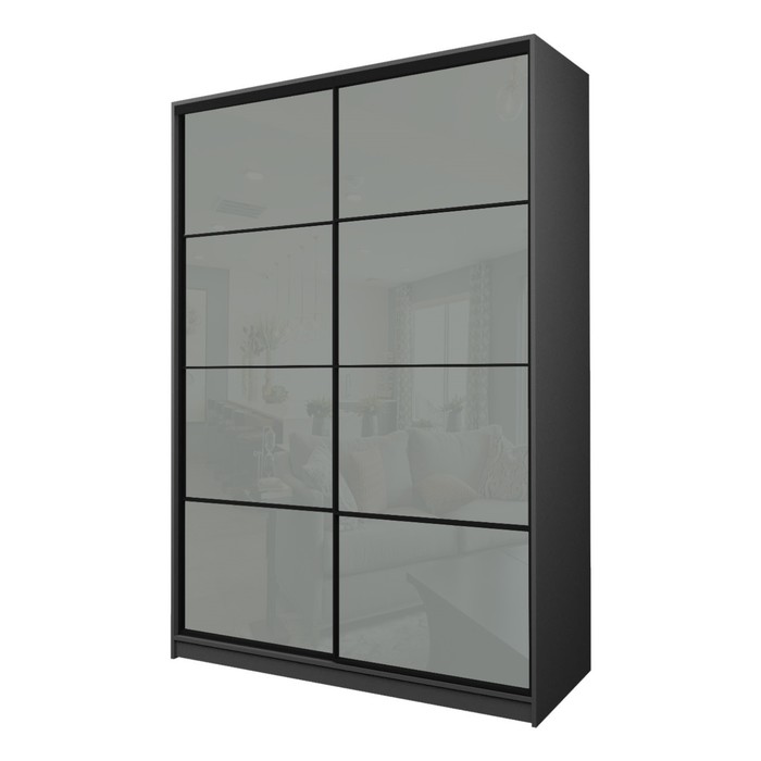 Шкаф - купе Max-МШ-23-6-18-22, 1800×600×2300 мм, цвет графит/стекло светло - серое - Фото 1