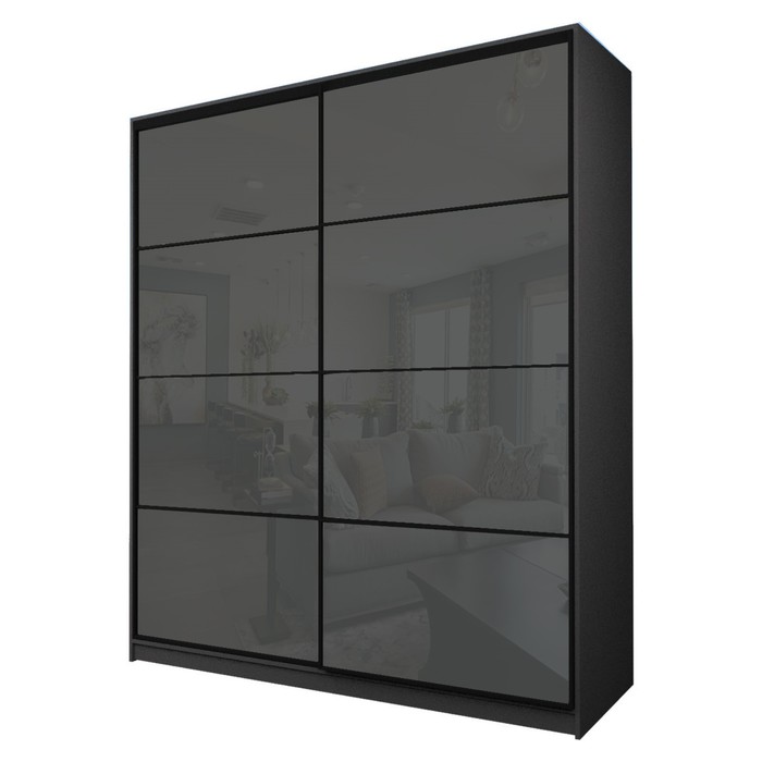 Шкаф-купе Max-МШ-23-6-22/2-22, 2200×600×2300 мм, цвет графит / стекло тёмно-серое - Фото 1
