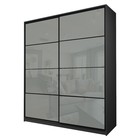 Шкаф - купе Max-МШ-23-6-22/2-22, 2200×600×2300 мм, цвет графит/стекло светло - серое - Фото 1