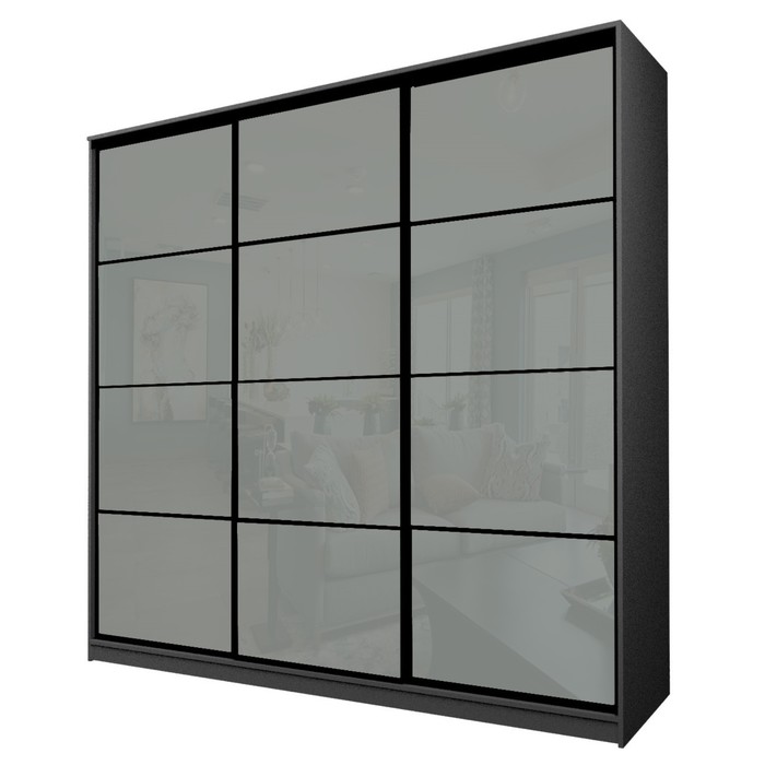 Шкаф-купе Max-МШ-23-6-24-222, 2400×600×2300 мм, цвет графит / стекло светло-серое - Фото 1