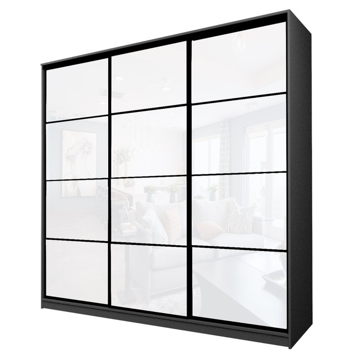Шкаф-купе Max-МШ-23-6-24-222, 2400×600×2300 мм, цвет графит / стекло белое - Фото 1