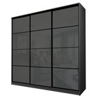 Шкаф-купе Max-МШ-23-6-24/2-222, 2400×600×2300 мм, цвет графит / стекло тёмно-серое - Фото 1