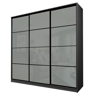 Шкаф - купе Max-МШ-23-6-27-222, 2666×600×2300 мм, цвет графит/стекло светло - серое